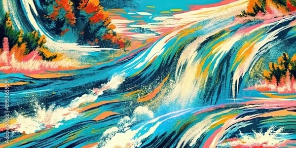 Obraz Abstract painting representing flowing water
