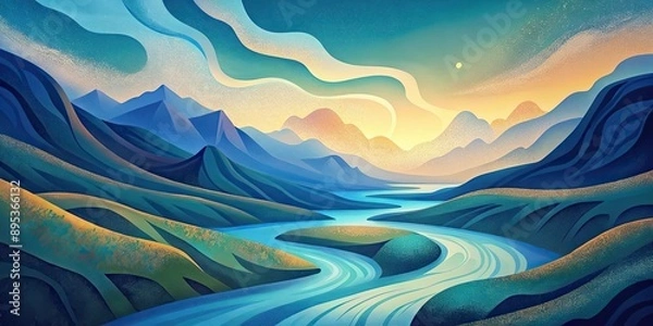 Obraz Abstract painting representing flowing water