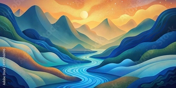 Obraz Abstract painting representing flowing water