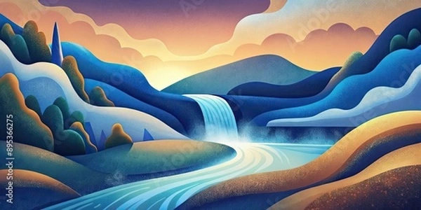 Obraz Abstract painting representing flowing water