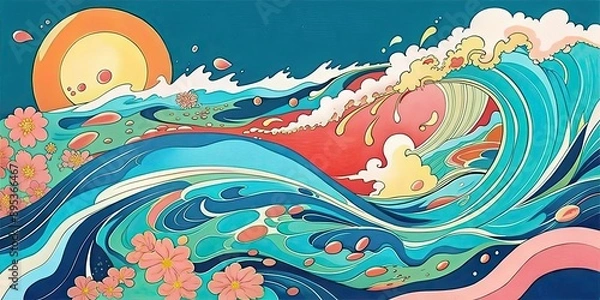 Obraz Abstract painting representing flowing water