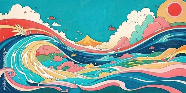 Obraz Abstract painting representing flowing water