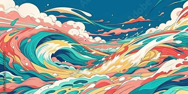 Obraz Abstract painting representing flowing water