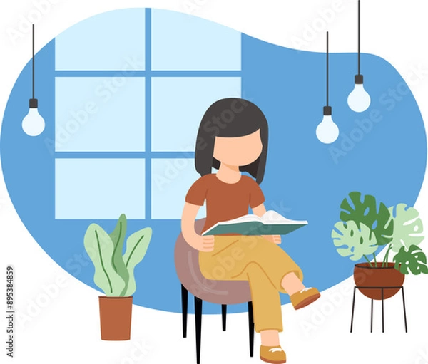 Obraz People Reading Illustration