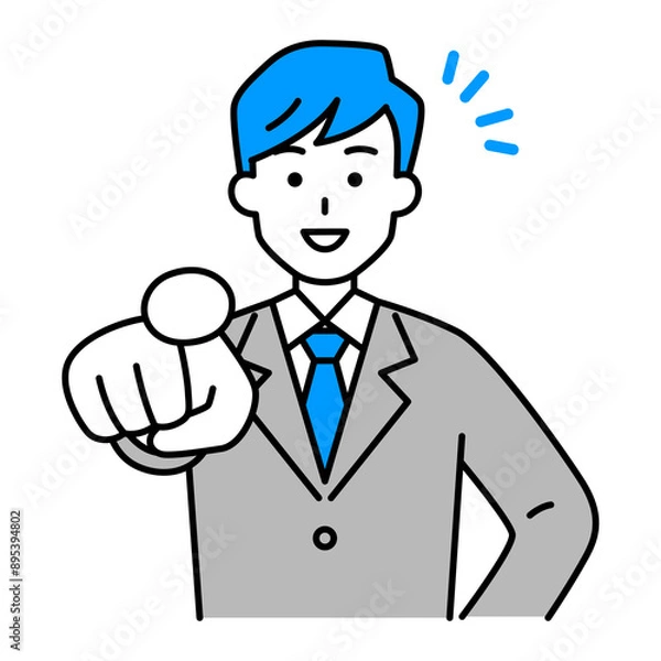 Fototapeta 笑顔で指名するスーツの男性