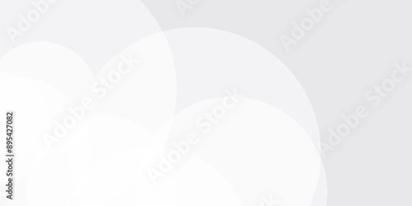 Obraz Geometric overlap pattern. Circles shape White and gray gradient. abstract design with futuristic concept background, modern computer, technology and innovation.