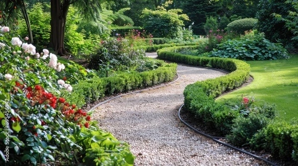 Fototapeta Garden landscaping: the triangular pathway