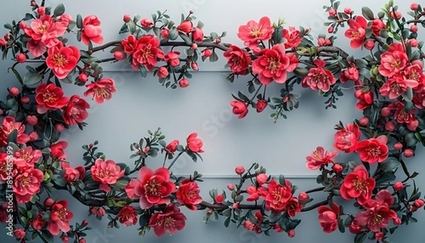 Fototapeta red and white flowers