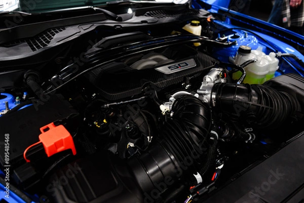 Obraz Modern Car Engine Bay Close-Up