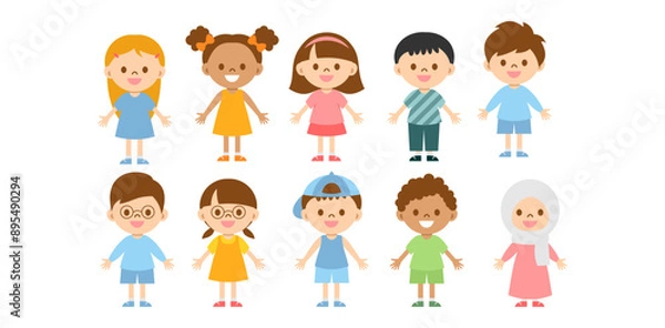 Fototapeta Cute Children Character Vector