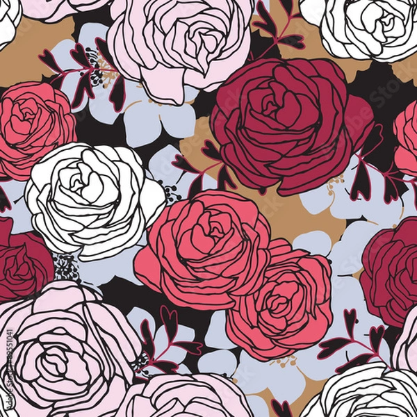 Obraz Seamless pattern with flowers