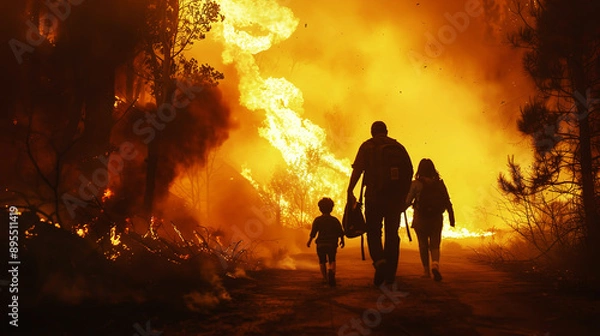 Obraz family escapes from fire