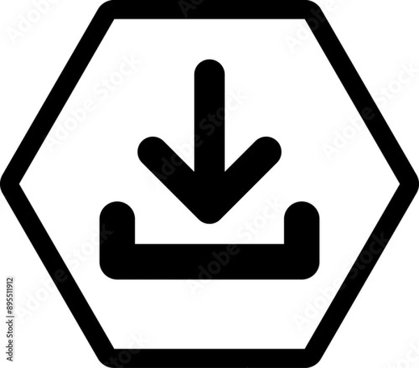 Fototapeta download hexagon icon inverse