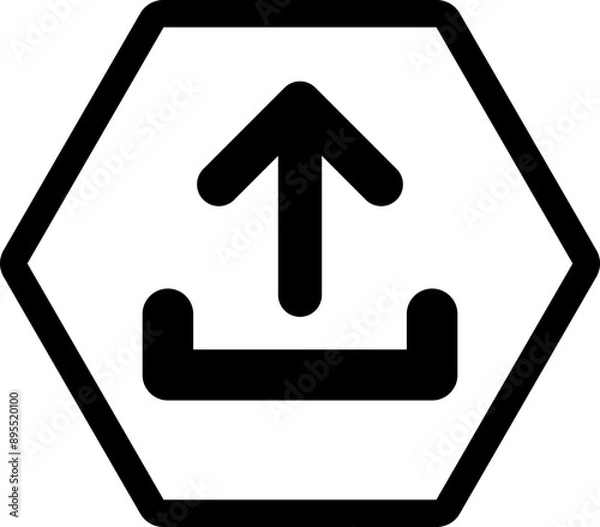 Fototapeta upload hexagon icon inverse