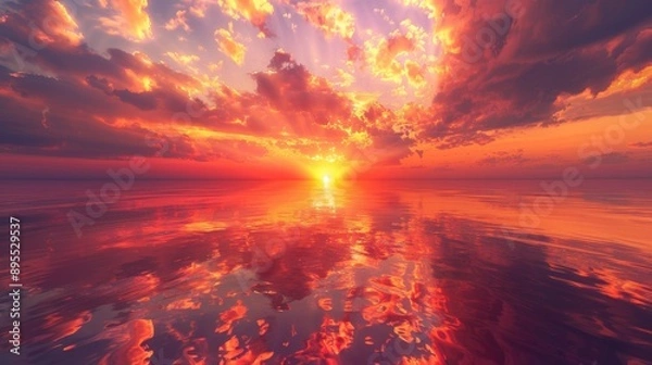 Obraz Sunset Reflection on Calm Water.