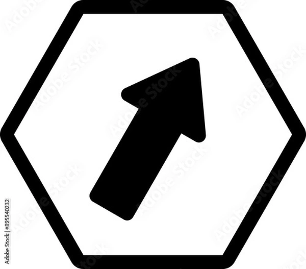 Fototapeta arrow hexagon icon version 2 inverse