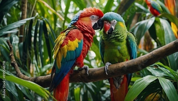 Obraz A pair of colorful parrots