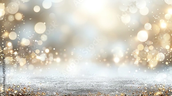 Fototapeta Silver and Gold Glitter Background.