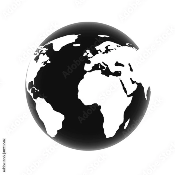 Fototapeta planet earth on a solid white background