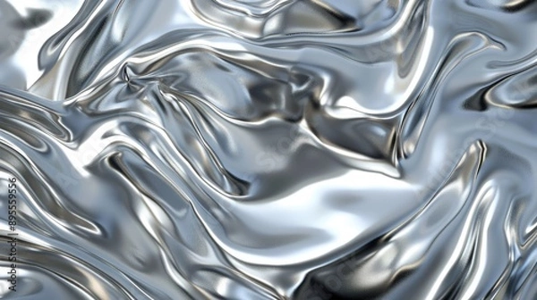 Fototapeta A metallic silver background with a reflective texture, adding a futuristic and shiny appearance.