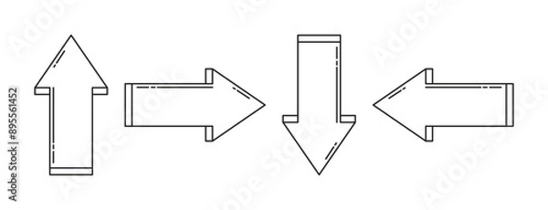 Fototapeta Outline Arrow Vectors Collection Design
