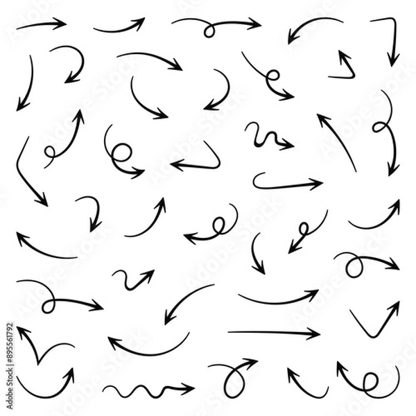Obraz Sharp Thin Handrawn Arrow Vectors Collection Design