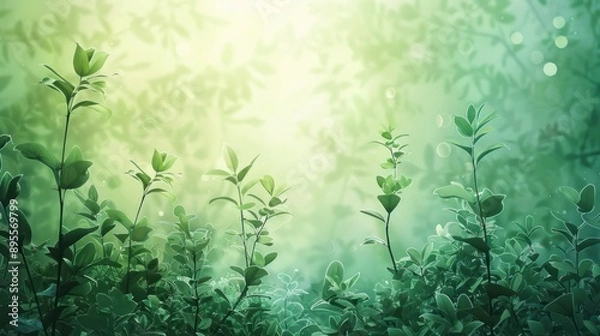 Fototapeta Enchanted Forest: A Serene Landscape of Lush Greenery