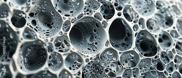 Fototapeta Panoramic close-up, high detail scan of cellular pattern texture, Generative AI