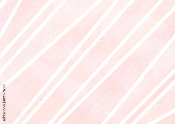 Obraz 水彩、ストライプ、抽象的、パステル、ピンク