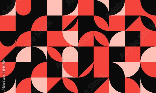 Fototapeta Dynamic Red and Black Geometric Pattern