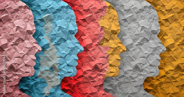 Fototapeta Paper face cutout. Created with Ai