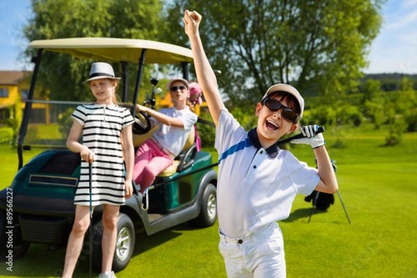 Fototapeta Kids golf competition