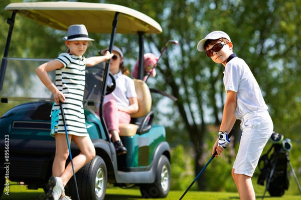 Fototapeta Kids golf competition