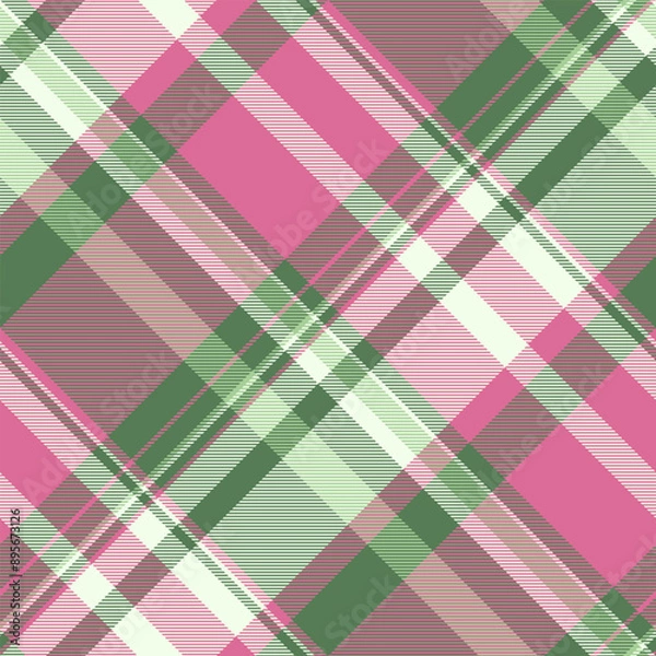Fototapeta 60s seamless background textile, christmas card pattern check texture. Improvement vector plaid tartan fabric in light and pale violet red colors.