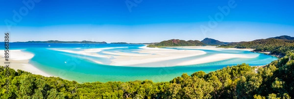 Obraz Scenic View of the North End of Whiteheaven Beach from Hill Inlet Lookout