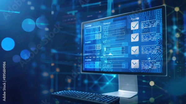 Obraz A BIPOC tech expert programming a tablet to display neural network diagrams through augmented reality, working on sophisticated AI data processing scripts