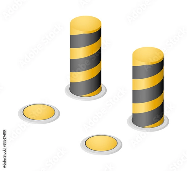 Fototapeta vector retractable bollards
