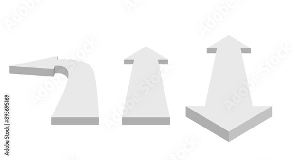 Fototapeta 3d direction arrow on the white background