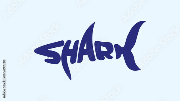 Fototapeta Shark minimal logo design vector, Fully Editable 