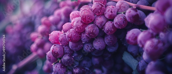 Fototapeta Grape texture closeup, horizontal background 
