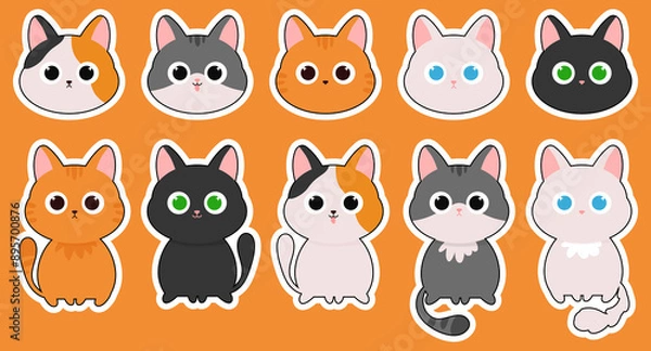 Obraz Stickers with cats