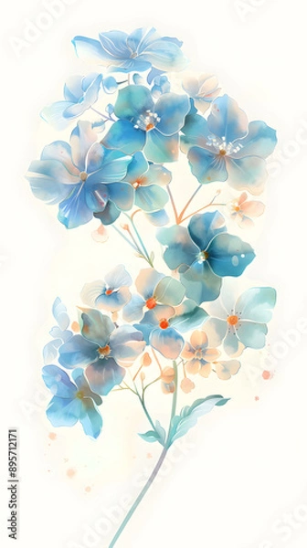 Obraz Blue forget me background illustration