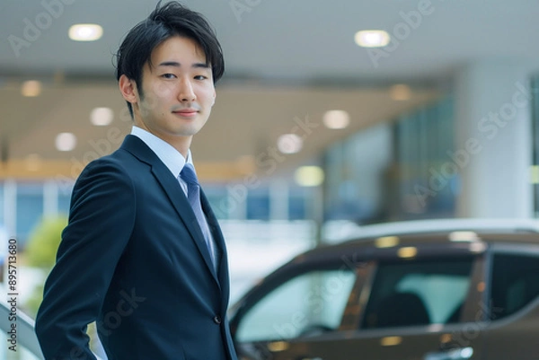 Fototapeta 日本の高級車のカーディーラー営業