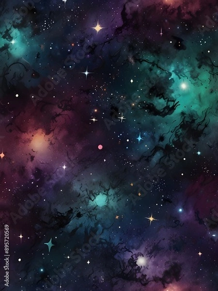 Fototapeta Abstract Cosmic Dreams Celestial Fantasy with Stars and Moons