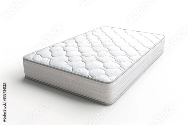 Fototapeta A White mattress isolated on white background.