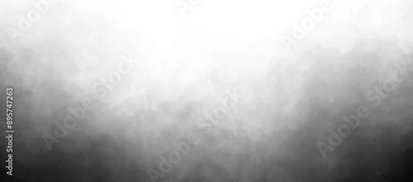 Fototapeta Dark smoke texture overlays isolated on transparent background. Smoke texture design element. Rising black fog border. Mist or smog special effect. Ideal for creative design and advertising