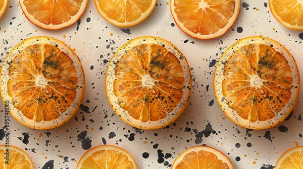 Fototapeta Sliced Oranges Pattern
