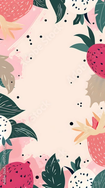 Obraz Dragon fruit pattern background illustration