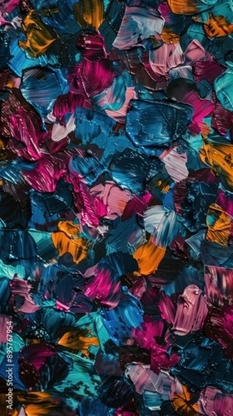 Obraz Close-up of an abstract oil painting with vibrant colors