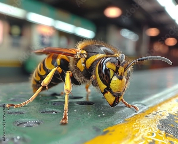 Fototapeta Close-up Macro Shot of a Wasp